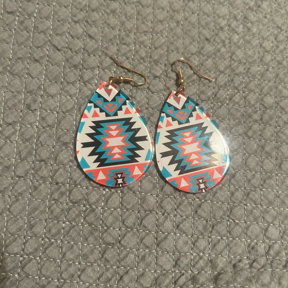 Tribal Teardrop Earrings - Multicolor